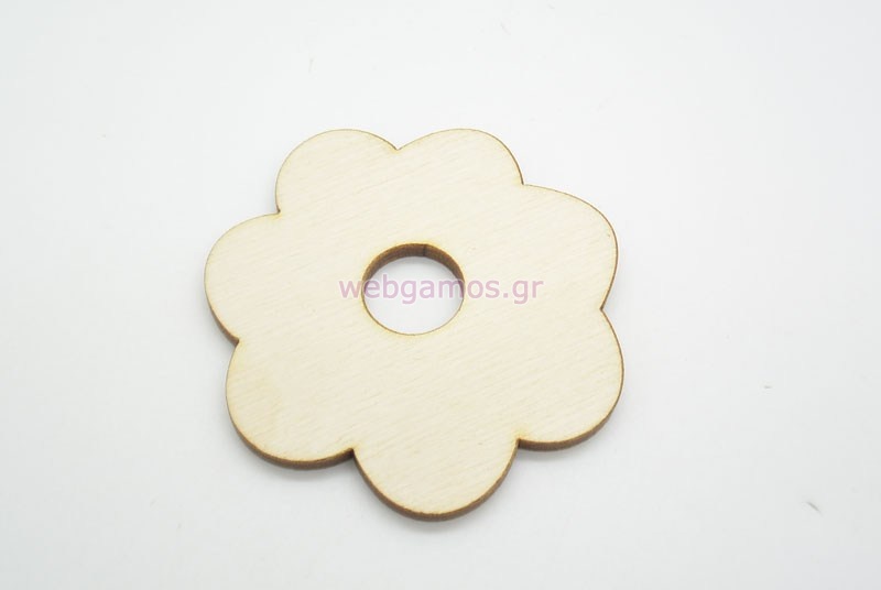 Ξύλινο Διακοσμητικό Λουλούδι τρύπα (500360)