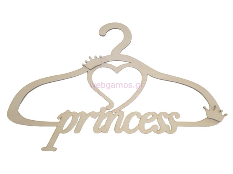 Ξύλινη Κρεμάστρα princess με θέμα κορώνα (5123306)