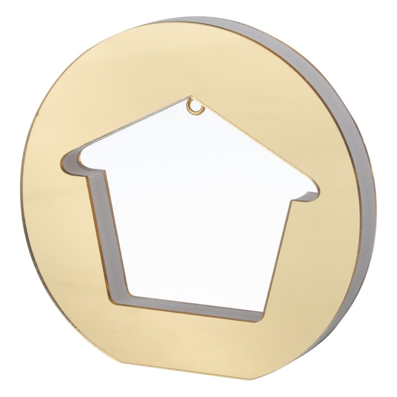 Ακρυλική Βάση Σπίτι με Χρυσό Πλεξιγκλάς Ε85