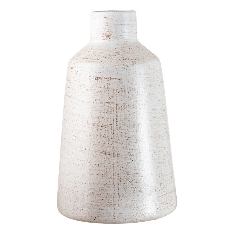 Κεραμικό Βάζο Λευκό/Καφέ ΡΤ222 13*21.5εκ