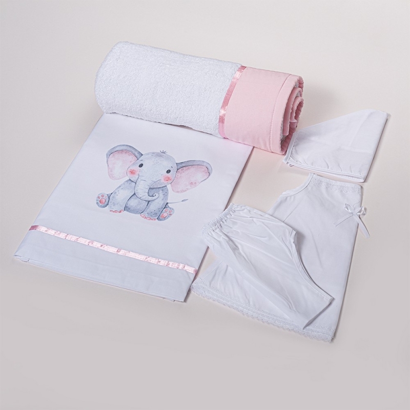 Λαδόπανο Ελεφαντάκι Ροζ Κορίτσι Λ221