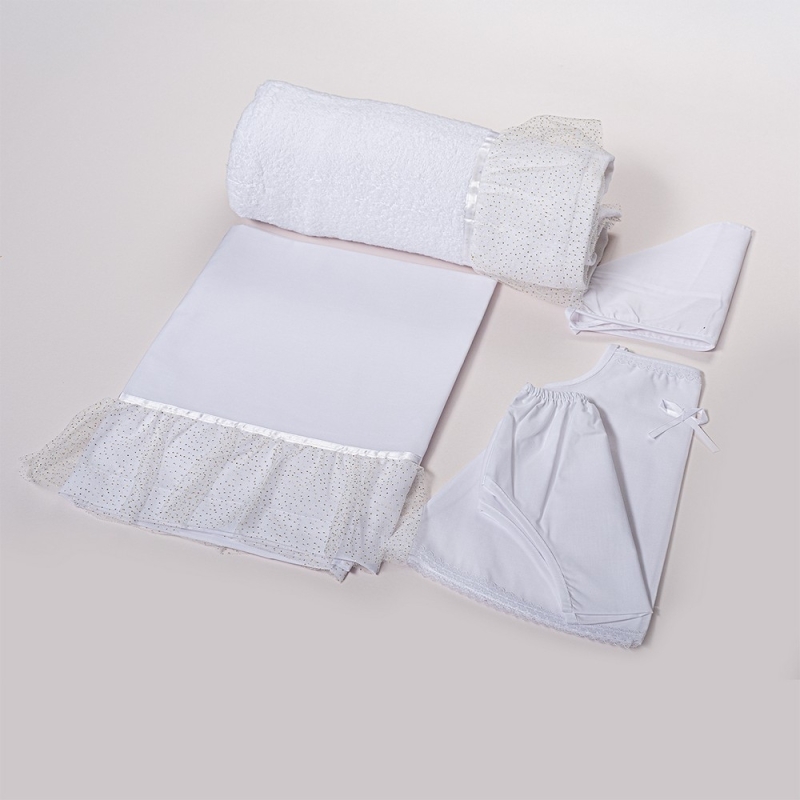 Λαδόπανο Χρυσό Πουά Τούλι Κορίτσι Λ249