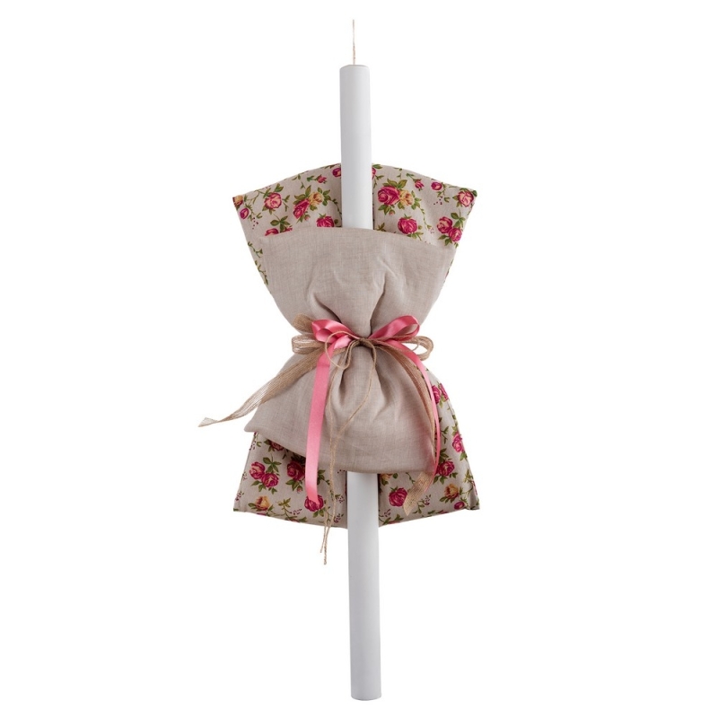 Λαμπάδα Βάπτισης Λουλούδια ΝΒ608