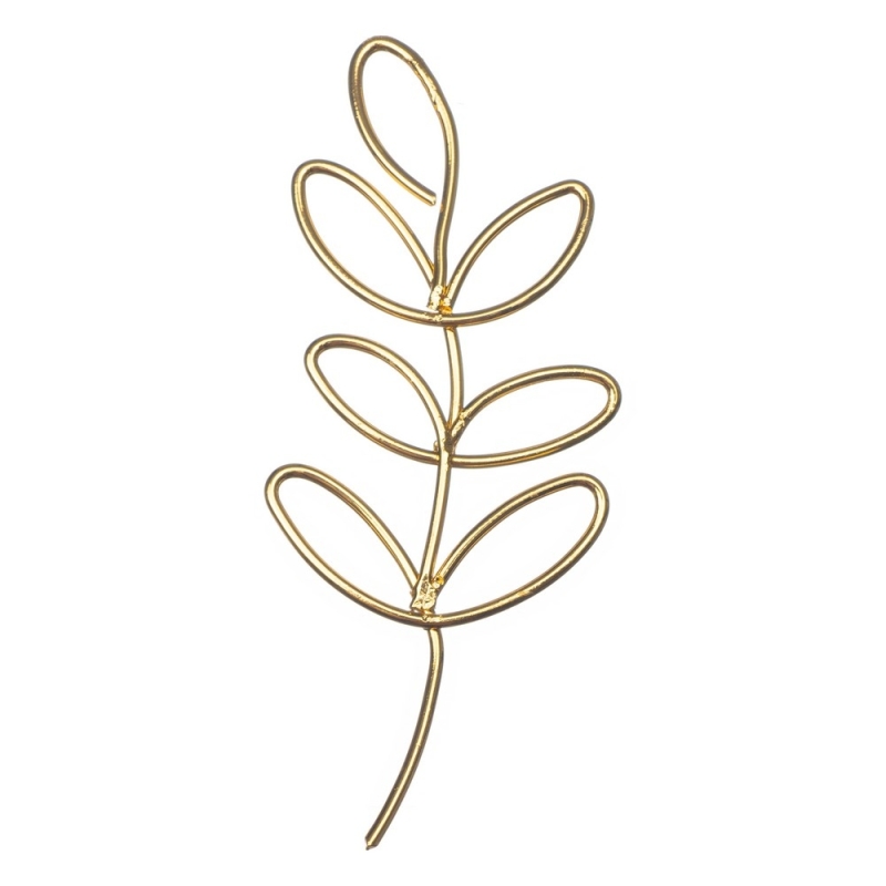 Μεταλλικό Στοιχείο Κλαδί Ελιάς Χρυσό 10τμχ Ε80