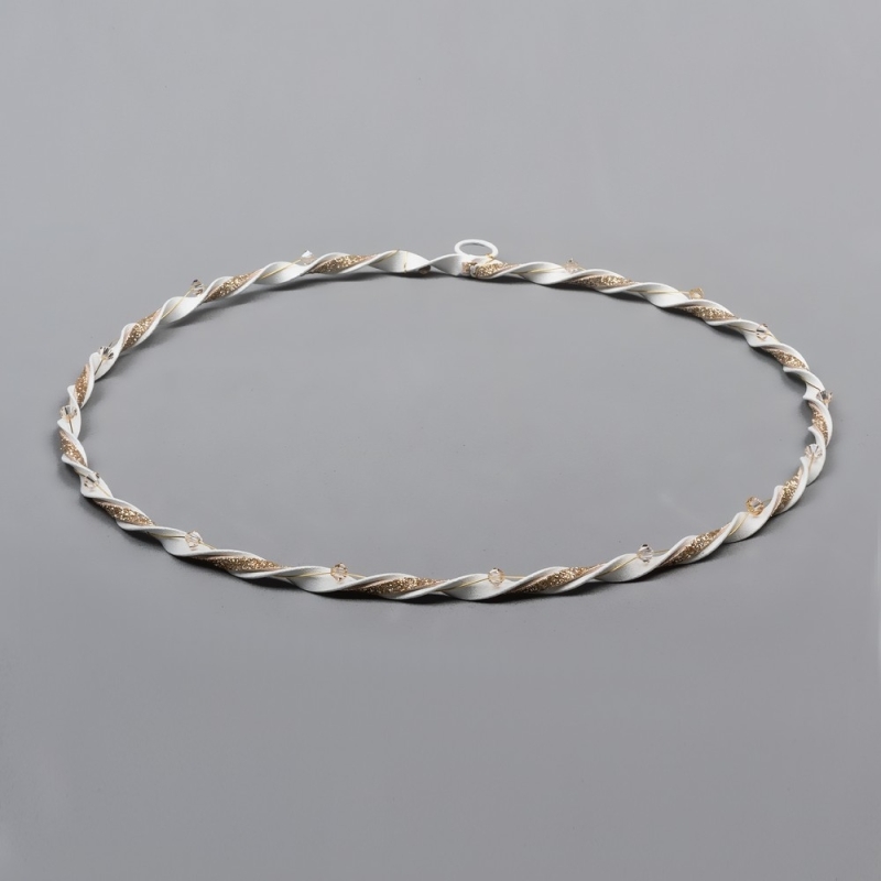 Στέφανα Επάργυρα 4821 με Λευκό Σμάλτο