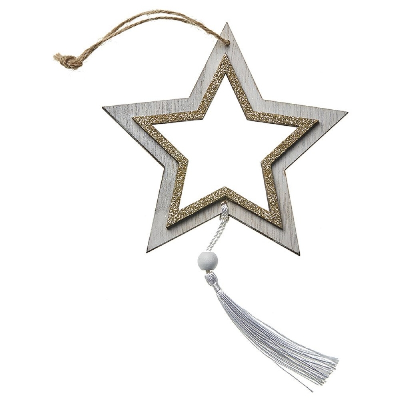 ΞΥΛΙΝΟ ΑΣΤΕΡΙ ΦΟΥΝΤΑ ΛΕΥΚΟ 12εκ ZL63808Β