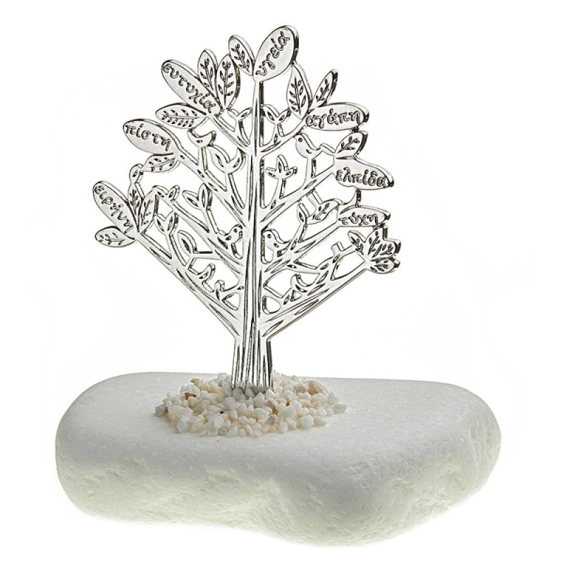 Μάρμαρο με Δεντρο Ζωης Ασημί NU1796