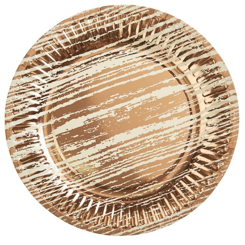 Πιάτο Ροζ Χρυσό 23εκ ΡΤ017-3 Σετ 10τμχ