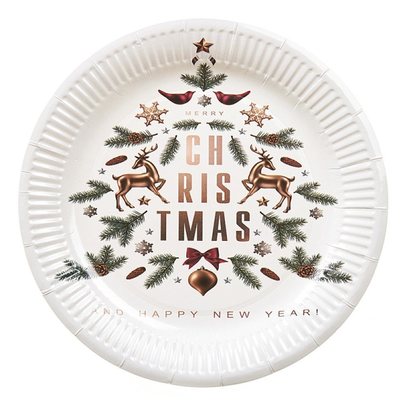 Πιάτο Christmas 23εκ ΡΤ069-2 Σετ 10τμχ