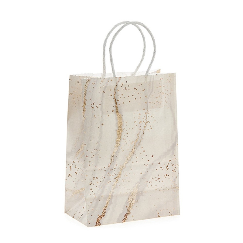 Τσάντα Χάρτινη Λευκό/Χρυσό ΡΤ140-2 21*15*8εκ
