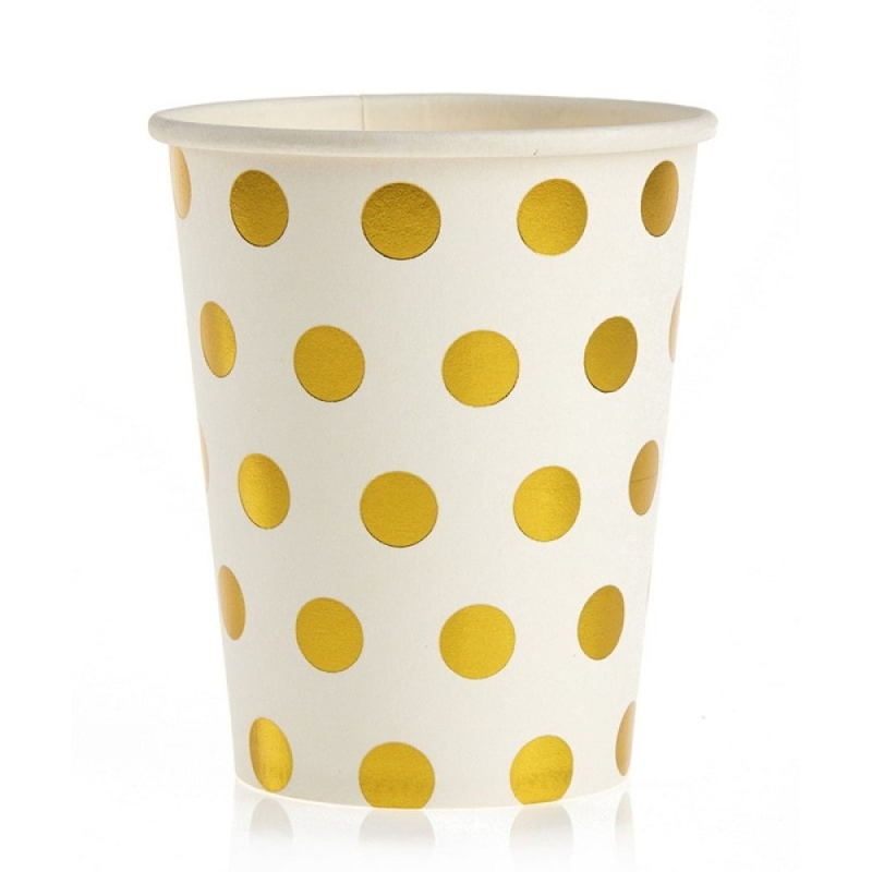 Ποτήρι Χρυσό Πουά ΝΚ374 Σετ 10τμχ