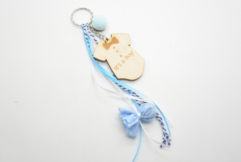 Κέρασμα γέννας μπρελόκ φορμάκι its a boy (101115)