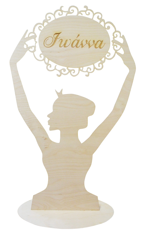 Ξύλινο Σταντ μεγάλο μπαλαρίνα με όνομα 60 εκ (5123268)