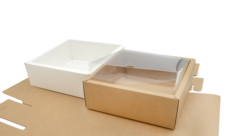 ΧΑΡΤΙΝΟ ΚΟΥΤΙ ME KAΠΑΚΙ ΖΕΛΑΤΙΝΑ 20cm x 20cm x 7cm 0402231