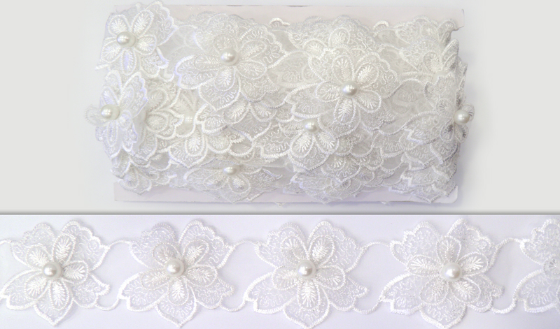 ΛΟΥΛΟΥΔΙ ΔΑΝΤΕΛΑ ΔΙΠΛΟ 50mm 10Y ΠΕΡΛΑ 8mm 0501222