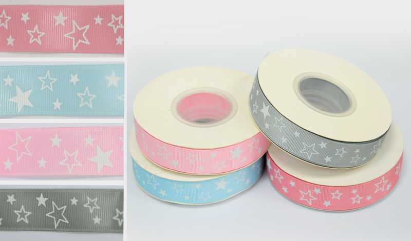 ΚΟΡΔΕΛΑ ΓΚΡΟ ΜΕ ΛΕΥΚΟ ΑΣΤΕΡΙ 2cm x 25Y 0501324