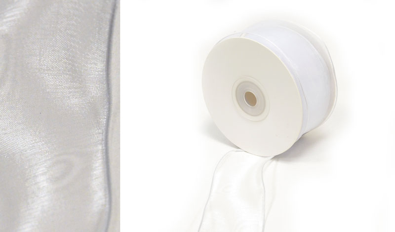 ΚΟΡΔΕΛΑ ΟΡΓΑΝΤΖΑ ΛΕΥΚΗ ΜΕ ΣΥΡΜΑ 3.8cm x 25Y 0501349