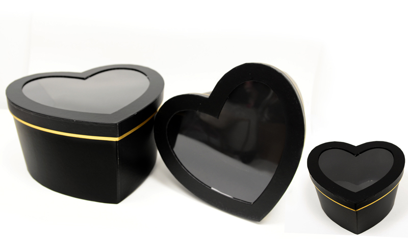 ΚΟΥΤΙ ΚΑΡΔΙΑ ΜΑΥΡΟ ΣΕΤ/3 ΜΕ ΠΑΡΑΘΥΡΟ ΖΕΛΑΤΙΝΑ 0502296