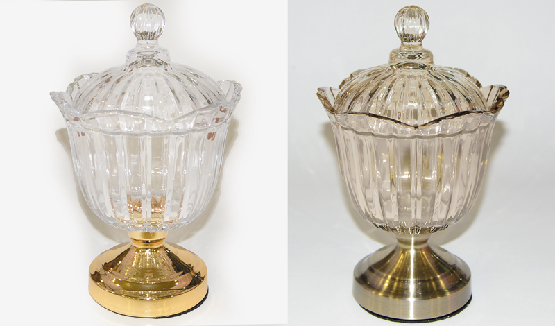 ΦΟΝΤΑΝΙΕΡΑ ΓΥΑΛΙΝΗ ΜΕ ΜΕΤΑΛΛΙΚΟ ΠΟΔΙ TG008 25cm x 15cm 0503152