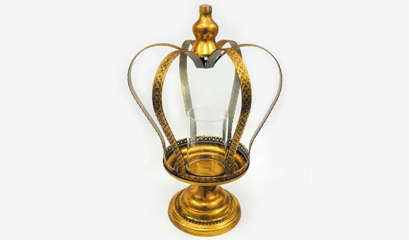 ΜΕΤΑΛΛΙΚΟ ΚΗΡΟΠΗΓΙΟ ΚΟΡΩΝΑ ΜΕ ΒΑΣΗ 43cm x 16cm 6J7120 0503245