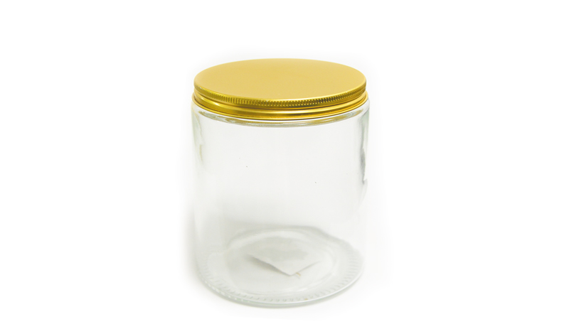 ΒΑΖΑΚΙ ΓΥΑΛΙΝΟ 6.5cm x 9.3cm ΧΡΥΣΟ ΒΙΔΩΤΟ ΚΑΠΑΚΙ 250ml 0503324