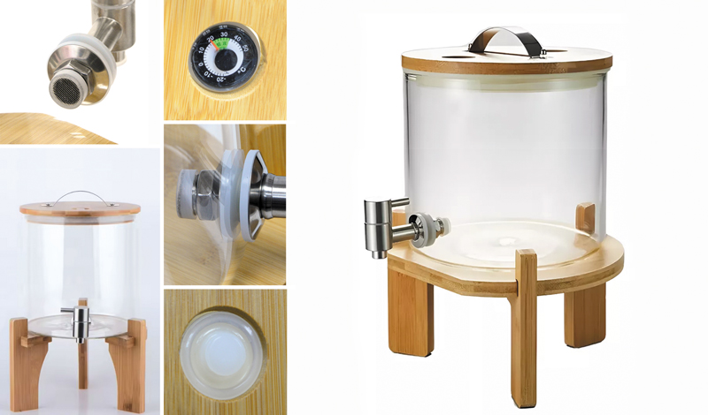 ΓΥΑΛΑ ΜΕ ΒΡΥΣΑΚΙ ΚΑΙ ΞΥΛΙΝΗ ΒΑΣΗ ΜΕ ΑΕΡΟΣΤΕΓΕΣ ΞΥΛΙΝΟ ΚΑΠΑΚΙ 5L 0503371