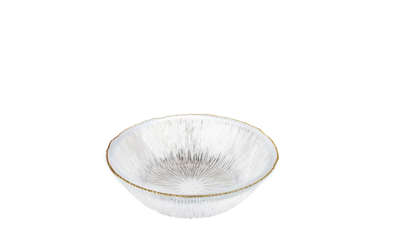 ΓΥΑΛΙΝΟ ΑΝΑΓΛΥΦΟ ΜΠΩΛ ΜΕ ΧΡΥΣΟ ΧΕΙΛΟΣ 16cm 0503381