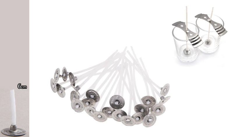 ΚΕΡΩΜΕΝΟ ΦΥΤΙΛΙ ΜΕ ΒΑΣΗ 6cm 50τεμ./πακ. 0515247