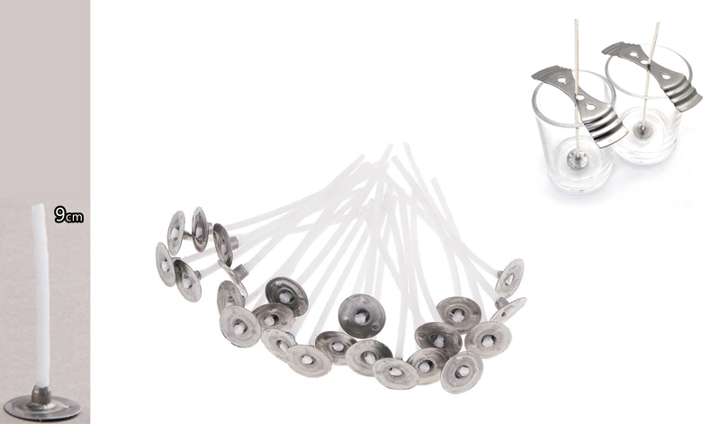 ΚΕΡΩΜΕΝΟ ΦΥΤΙΛΙ ΜΕ ΒΑΣΗ 9cm 50τεμ./πακ. 0515248