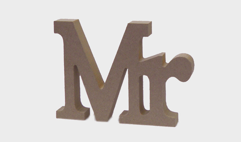 ΞΥΛΙΝΟ Mr & Mrs, ΓΡΑΜΜΑΤΑ MR 15cm x 11cm MDF 0519382