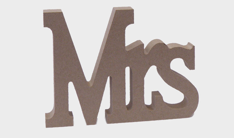 ΞΥΛΙΝΟ Mr & Mrs, ΓΡΑΜΜΑΤΑ MRs 15cm x 11cm MDF 0519383