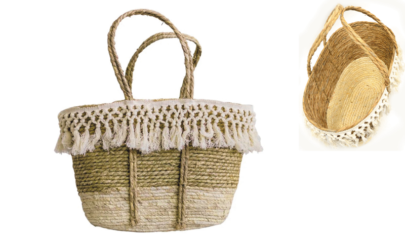 ΨΑΘΙΝH ΤΣΑΝΤΑ ΜΕ ΦΟΥΝΤΕΣ 47cm x 27cm 0521013