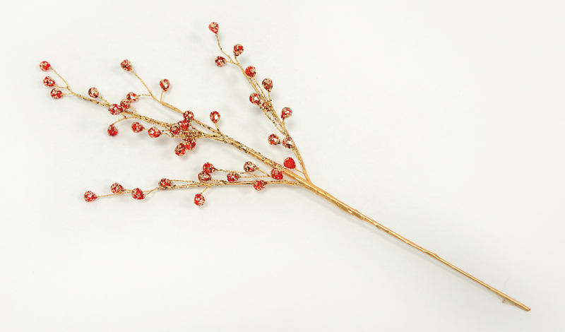 ΚΛΑΔΙ ΧΡΥΣΟ ΜΕ ΚΟΚΚΙΝΑ ΚΡΥΣΤΑΛΑΚΙΑ ΜΕΓΑΛΟ 40cm 0530041