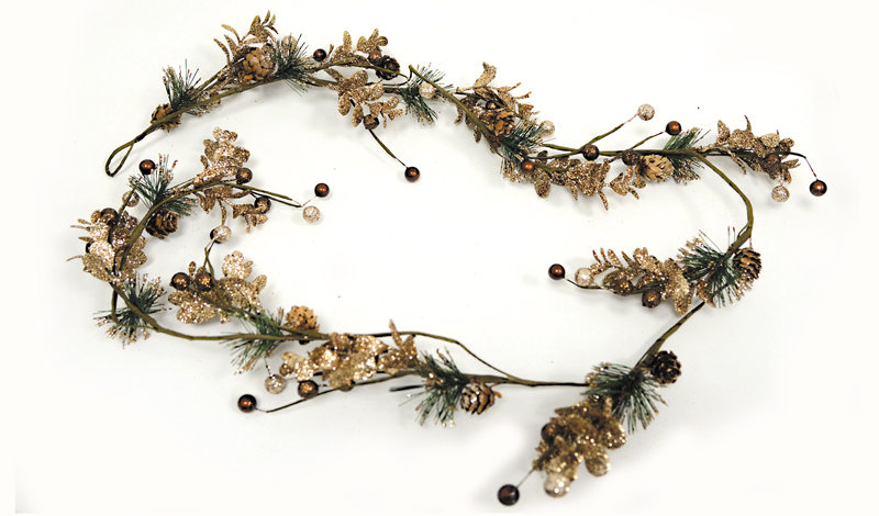 ΓΙΡΛΑΝΤΑ ΜΕ ΠΕΡΛΕΣ ΚΑΙ ΜΠΡΟΝΖΕ ΚΛΑΔΙΑ 130cm 0530049