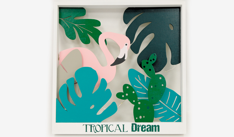 ΠΙΝΑΚΑΣ TROPICAL ΦΛΑΜΙΝΓΚΟ ΜΕ LED 30cm BS18-364 0621102