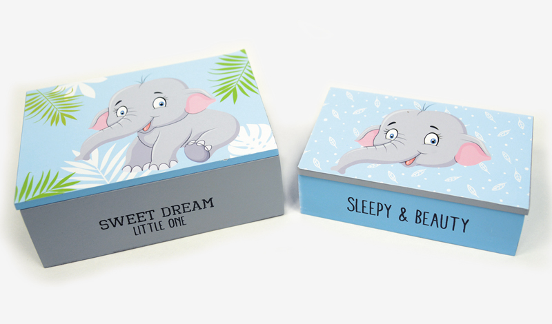 ΞΥΛΙΝΟ ΚΟΥΤΙ ΕΛΕΦΑΝΤΑΚΙ ΣΕΤ/2 17cm x 12cm x 6cm BS19-248B 0621289