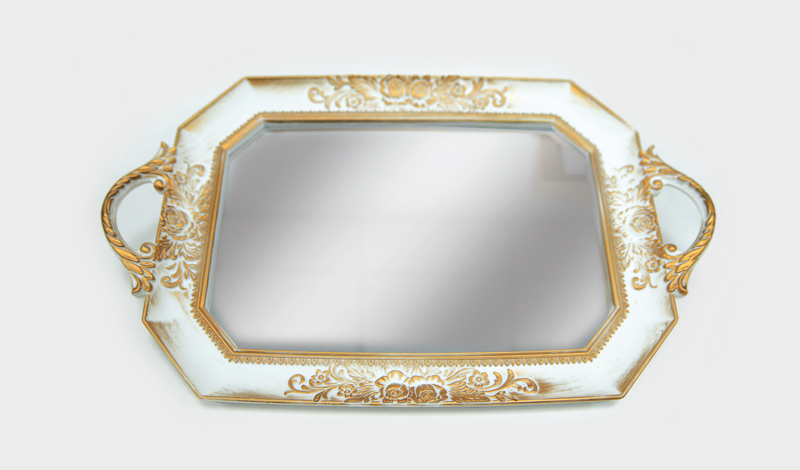 ΔΙΣΚΟΣ ΚΑΘΡΕΠΤΗΣ ΛΕΥΚΟ ΒΙΝΤΑΖ 39cm x 24cm Q1801 0621370