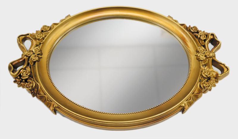 ΔΙΣΚΟΣ ΚΑΘΡΕΠΤΗΣ ΧΡΥΣΟ ΟΒΑΛ ΒΙΝΤΑΖ 38cm x 25cm F03-1 0621374