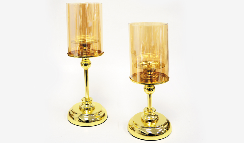 ΜΕΤΑΛΛΙΚΟ ΚΗΡΟΠΗΓΙΟ ΜΕ ΓΥΑΛΙ ΜΕΓΑΛΟ 33cm FH-ZS220703M 0621430