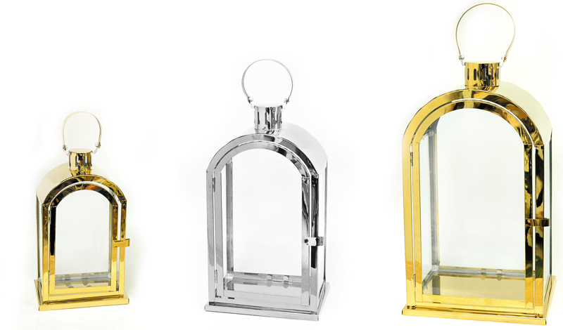 ΜΕΤΑΛΛΙΚΟ ΦΑΝΑΡΙ ΚΑΜΠΥΛΩΤΟ 47cm ΣΕΤ/3 2O18-00 0621440