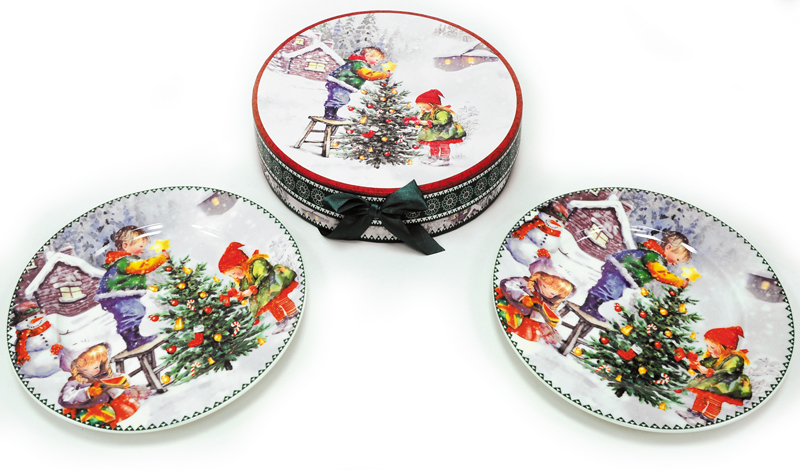 ΧΡΙΣΤΟΥΓΕΝΝΙΑΤΙΚΟ ΠΙΑΤΟ ΣΕΤ/2 ΑΠΟ ΠΟΡΣΕΛΑΝΗ 19cm ΜΕ ΚΟΥΤΙ ΔΩΡΟΥ 0621514