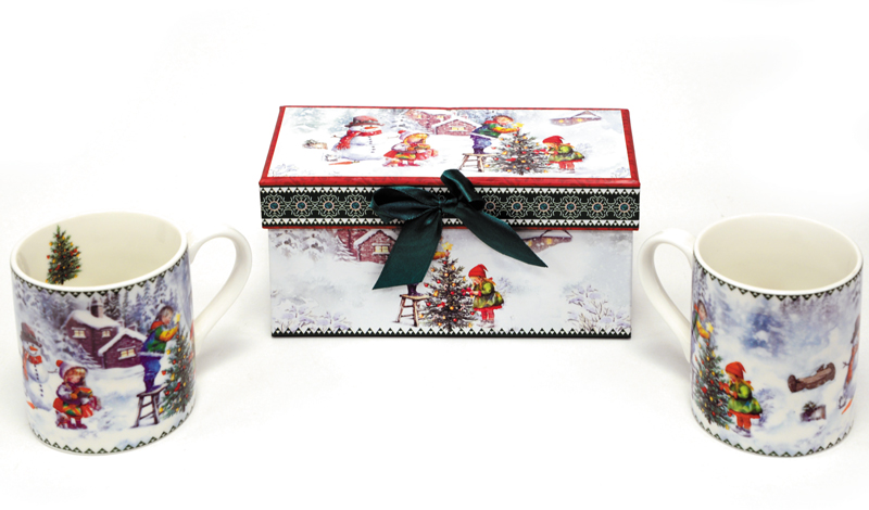 ΧΡΙΣΤΟΥΓΕΝΝΙΑΤΙΚΗ ΚΟΥΠΑ ΣΕΤ/2 220ml ΑΠΟ ΠΟΡΣΕΛΑΝΗ ΜΕ ΚΟΥΤΙ ΔΩΡΟΥ 0621522