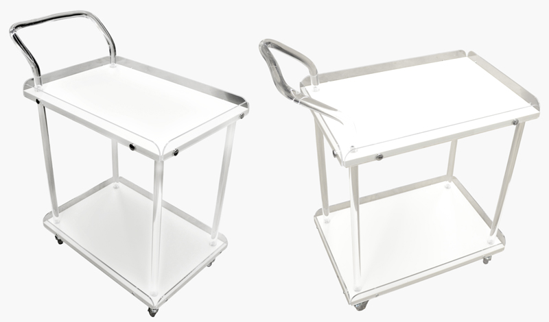 ΑΚΡΥΛΙΚΟ ΤΡΟΛΕΙ ΜΕ ΞΥΛΙΝΑ ΡΑΦΙΑ 2 ΘΕΣΕΩΝ 0621570