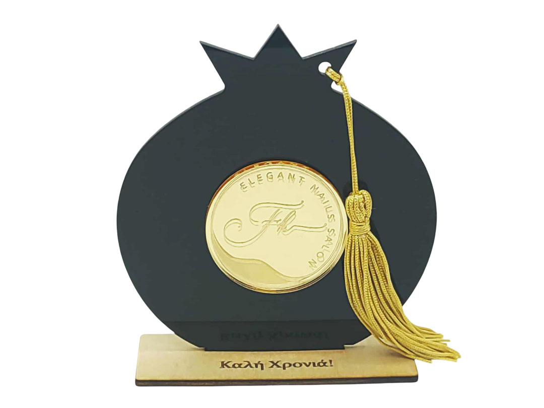 Γούρι ρόδι από plexiglass και ξύλο (195787)