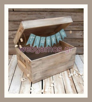 Ξύλινο Κουτί βάπτισης μουστάκι (853532)
