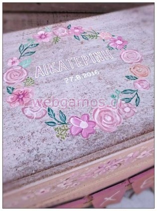 Ξύλινο Κουτί Ευχών βάπτισης τριαντάφυλλα (853636)