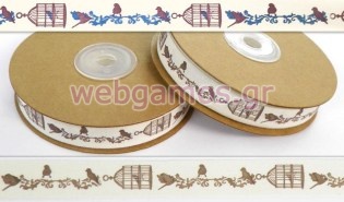 Βαμβακερή Κορδέλα πουλάκια 1.5 εκ (0501191)