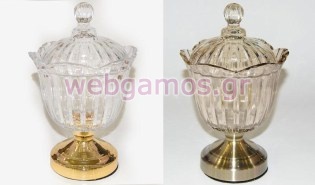 Φοντανιέρα Γυάλινη με μεταλλικό πόδι (0503152)