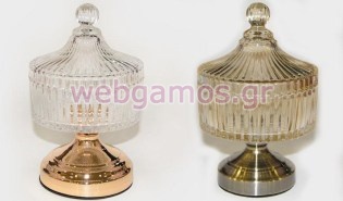 Φοντανιέρα Γυάλινη με μεταλλικό πόδι (0503153)