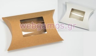 Κουτί χάρτινο μαξιλάρι με παράθυρο ζελατίνα 12 cm (0506216)